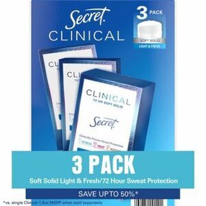 Secret Clinical Strength Antiperspirant Deodorant For Women Sensitive 3 pack